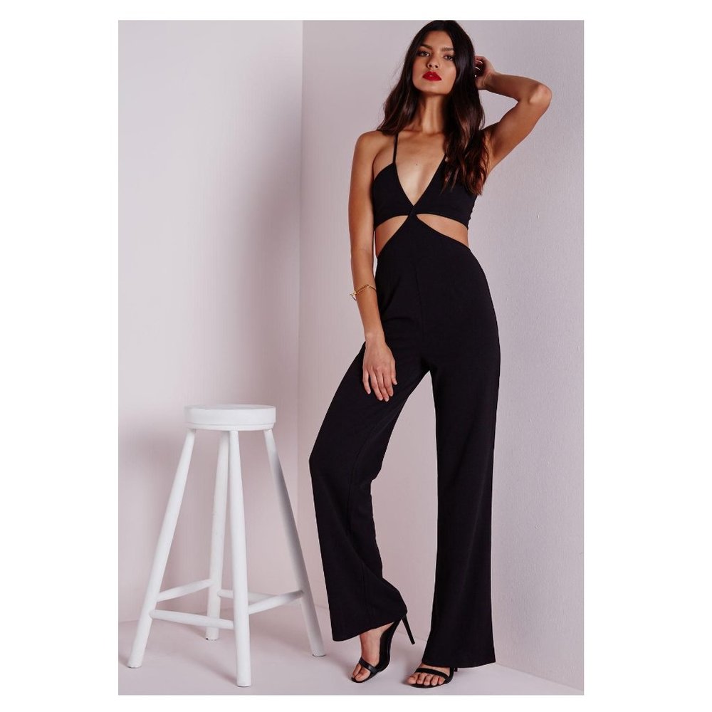 Missguided Strappy Plunge Cut Out Jumpsuit
